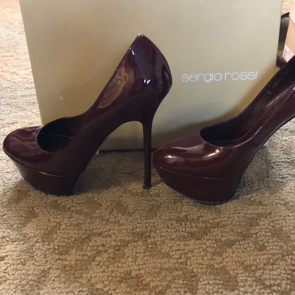 Sergio Rossi blood red pumps